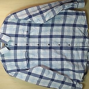 GH Bass & Co long sleeve Men's Large Blue & White Button Up 100% Cotton